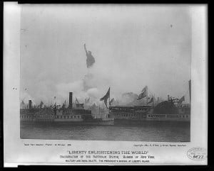 Photograph of the October 28, 1886 Inauguration of Liberty Enlightening the World. Courtesy of the Library of Congress