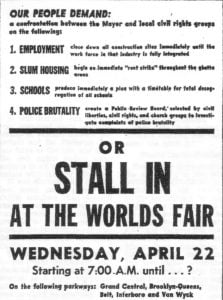 Poster detailing Brooklyn CORE's planned Stall-in. Via corenyc.org